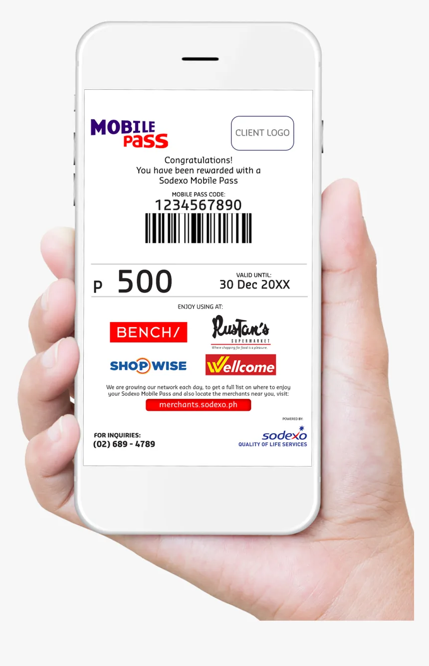 Sodexo Mobile Pass voucher on a phone