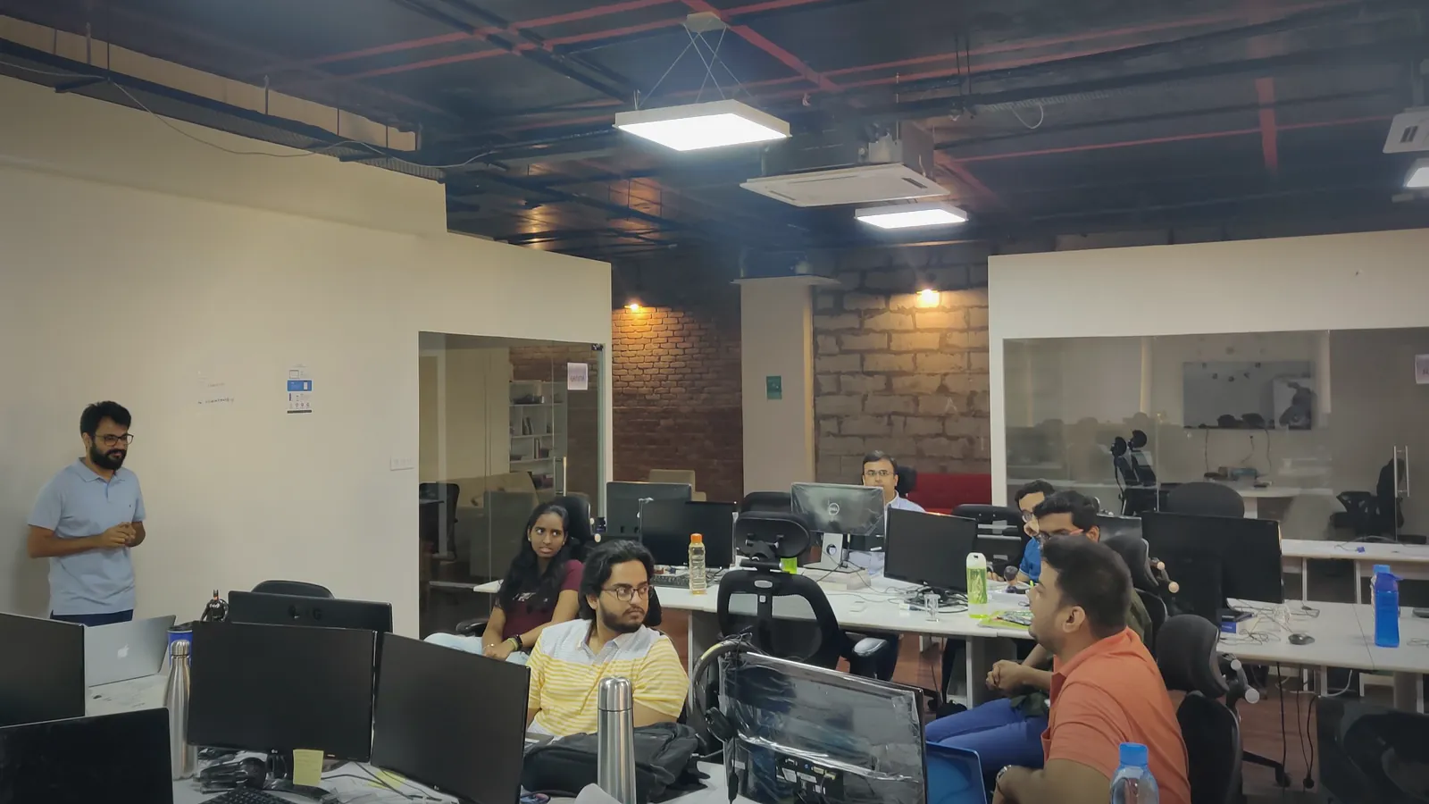 Launch Ventures engineers at a team session in the Hyderabad office